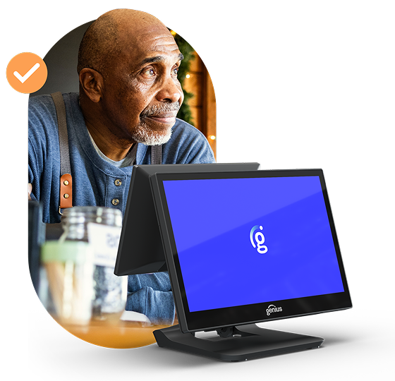 A man using the Genius POS system